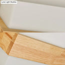 GobekUsa Japanese Cube Shade Sconce Lamp with Wood Deco Milk Glass - Modern Wall Lighting for Study Room