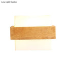 GobekUsa Japanese Cube Shade Sconce Lamp with Wood Deco Milk Glass - Modern Wall Lighting for Study Room