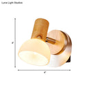 GobekUsa Modern Wood Domed Sconce Light Fixture with Milk White Glass – Wall Mounted Lamp