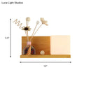 GobekUsa Beige Wall Lamp with Modern Cube Shade - Bedroom Sconce Light