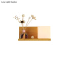 GobekUsa Beige Wall Lamp with Modern Cube Shade - Bedroom Sconce Light
