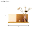 GobekUsa Beige Wall Lamp with Modern Cube Shade - Bedroom Sconce Light
