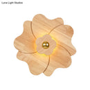 GobekUsa Modern Wood Wall Sconce with LED Lights for Flower Bedside