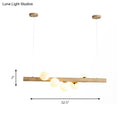 GobekUsa Modern Wood Island Light with Spherical Shade - Opal Glass Ceiling Lamp (5/7 Lights) for Dining Room