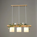GobekUsa Modern Wood Linear Island Lighting for Restaurants - Natural Wood Island Light