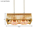 GobekUsa Modern Wood Pendant Light in Roof Shape, Beige Hanging Fixture, 16"/19.5" Width