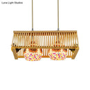 GobekUsa Modern Wood Pendant Light in Roof Shape, Beige Hanging Fixture, 16"/19.5" Width