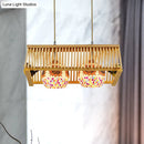 GobekUsa Modern Wood Pendant Light in Roof Shape, Beige Hanging Fixture, 16"/19.5" Width