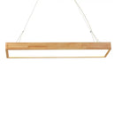 GobekUsa Modern Style LED Wooden Island Ceiling Light Fixture - Wood Rectangle Design