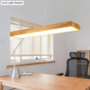 GobekUsa Modern Style LED Wooden Island Ceiling Light Fixture - Wood Rectangle Design