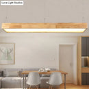 GobekUsa Modern Style LED Wooden Island Ceiling Light Fixture - Wood Rectangle Design