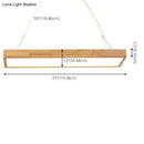 GobekUsa Modern Style LED Wooden Island Ceiling Light Fixture - Wood Rectangle Design
