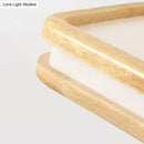 GobekUsa Minimalist LED Wood Rectangular Hanging Island Lamp - Acrylic Ceiling Suspension for Dinners