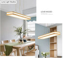 GobekUsa Minimalist LED Wood Rectangular Hanging Island Lamp - Acrylic Ceiling Suspension for Dinners