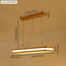 GobekUsa Minimalist LED Wood Rectangular Hanging Island Lamp - Acrylic Ceiling Suspension for Dinners