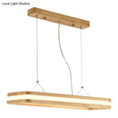 GobekUsa Minimalist LED Wood Rectangular Hanging Island Lamp - Acrylic Ceiling Suspension for Dinners