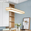GobekUsa Minimalist LED Wood Rectangular Hanging Island Lamp - Acrylic Ceiling Suspension for Dinners