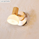 GobekUsa Modern Wood Domed Sconce Light Fixture with Milk White Glass – Wall Mounted Lamp