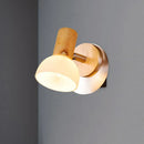 GobekUsa Modern Wood Domed Sconce Light Fixture with Milk White Glass – Wall Mounted Lamp