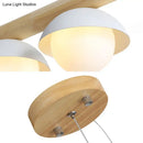 GobekUsa Modern Wood Stem Linear Chandelier - 5/7 Lights, White Shade - Billiard Lights for Restaurants