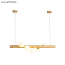 GobekUsa Modern Wood Stick Pendant Light Kit for Dining Room Island - 5 Head Beige Lighting