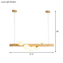 GobekUsa Modern Wood Stick Pendant Light Kit for Dining Room Island - 5 Head Beige Lighting