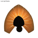 GobekUsa Handmade Wood Veneer Wall Sconce with Modern Stylish Design and 1 Light - Perfect for Restaurants, with Black Finish