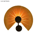 GobekUsa Handmade Wood Veneer Wall Sconce with Modern Stylish Design and 1 Light - Perfect for Restaurants, with Black Finish