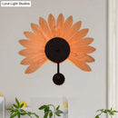 GobekUsa Handmade Wood Veneer Wall Sconce with Modern Stylish Design and 1 Light - Perfect for Restaurants, with Black Finish