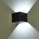 Modern wooden cube led wall light bedroom sconce by Decorbites