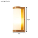 GobekUsa Wooden Rectangle Sconce Lamp with Opal Glass Shade - Simple Corner Wall Mount Lighting