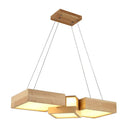 GobekUsa Modern LED Wooden Square Island Ceiling Light Fixture