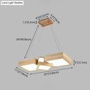 GobekUsa Modern LED Wooden Square Island Ceiling Light Fixture