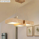 GobekUsa Modern LED Wooden Square Island Ceiling Light Fixture