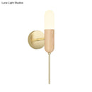 GobekUsa Modern Wooden Wall Lamp with LED Light Fixture and Handle - Capsule Design for Living Room