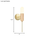 GobekUsa Modern Wooden Wall Lamp with LED Light Fixture and Handle - Capsule Design for Living Room