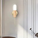 GobekUsa Modern Wooden Wall Lamp with LED Light Fixture and Handle - Capsule Design for Living Room
