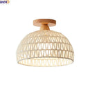 GobekUsa LED Wicker Wood Ceiling Lights Modern Style Hallway Nordic Luminaria