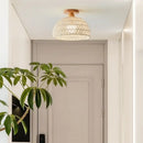 GobekUsa LED Wicker Wood Ceiling Lights Modern Style Hallway Nordic Luminaria