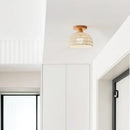 GobekUsa LED Wicker Wood Ceiling Lights Modern Style Hallway Nordic Luminaria