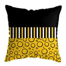 Modern yellow and black geometric deer print pillowcase living room by Decorbites