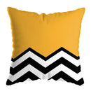Modern yellow and black geometric deer print pillowcase living room by Decorbites