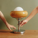 GobekUsa Glass Egg Tart Desk Lamp for Living Room Bedroom Office