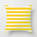 Modern yellow and gray geometric stripe pillowcase living room decor by Decorbites