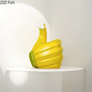 Modern yellow banana fist resin statue bedroom desk ornament by Decorbites