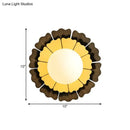 GobekUsa Modern Frosted Glass Wall Sconce with LED Lighting - Orb White, 1-Head Design, Yellow/Brown Finish, Sunflower Backplate