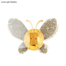 GobekUsa Gold LED Butterfly Bubble Crystal Sconce for Modern Bedroom Lighting