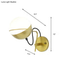 GobekUsa Modern White Glass Globe Wall Sconce with Golden Mount