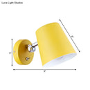 GobekUsa Modern Yellow Sconce Light Fixture with Conical Metal Shade for Bedroom Wall