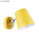 GobekUsa Modern Yellow Sconce Light Fixture with Conical Metal Shade for Bedroom Wall